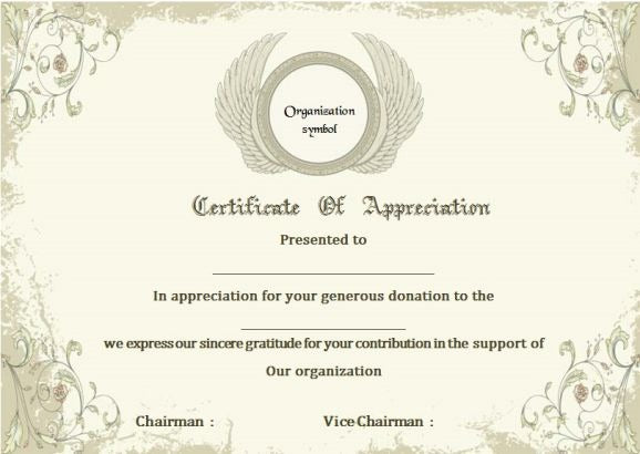 Complimentary Charitable Donation With Certificate